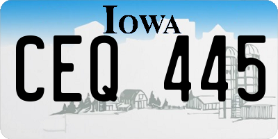 IA license plate CEQ445