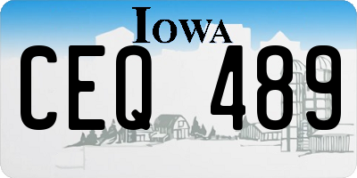 IA license plate CEQ489