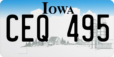 IA license plate CEQ495