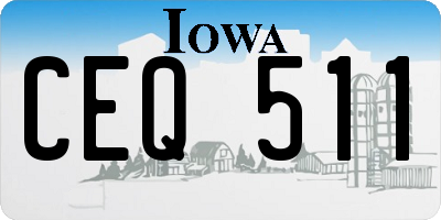 IA license plate CEQ511