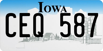 IA license plate CEQ587