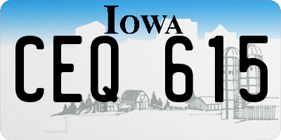 IA license plate CEQ615