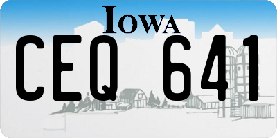 IA license plate CEQ641