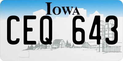 IA license plate CEQ643