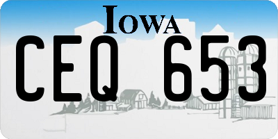 IA license plate CEQ653