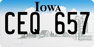 IA license plate CEQ657