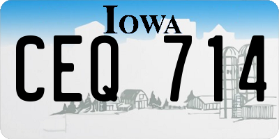 IA license plate CEQ714