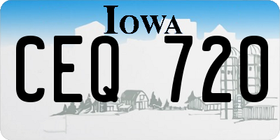 IA license plate CEQ720