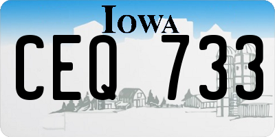 IA license plate CEQ733