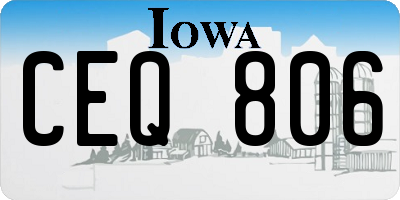IA license plate CEQ806