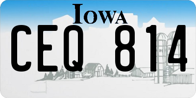 IA license plate CEQ814