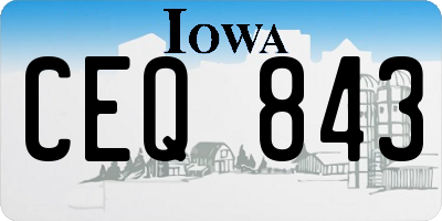 IA license plate CEQ843