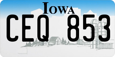 IA license plate CEQ853