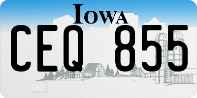 IA license plate CEQ855
