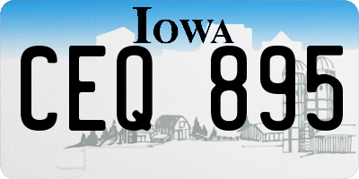 IA license plate CEQ895