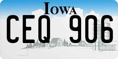 IA license plate CEQ906