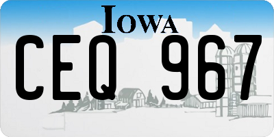 IA license plate CEQ967