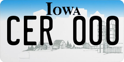 IA license plate CER000