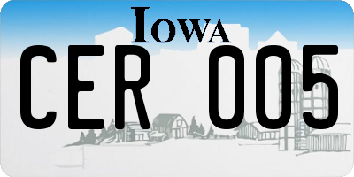 IA license plate CER005