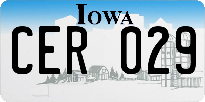 IA license plate CER029