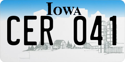 IA license plate CER041