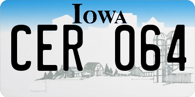 IA license plate CER064