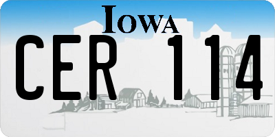 IA license plate CER114