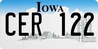 IA license plate CER122