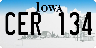 IA license plate CER134