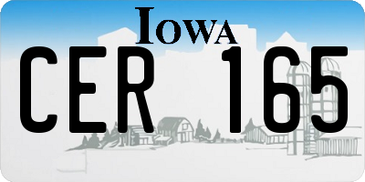 IA license plate CER165