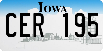 IA license plate CER195