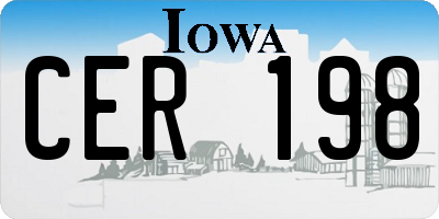 IA license plate CER198