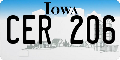 IA license plate CER206