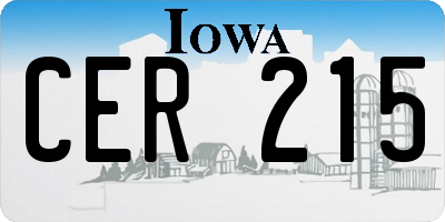 IA license plate CER215