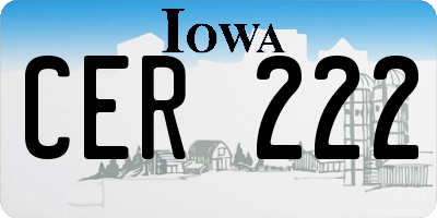 IA license plate CER222