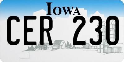IA license plate CER230