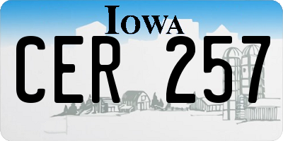 IA license plate CER257