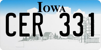IA license plate CER331