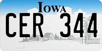 IA license plate CER344