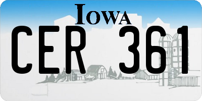 IA license plate CER361