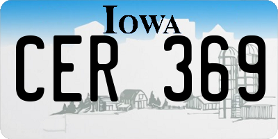 IA license plate CER369