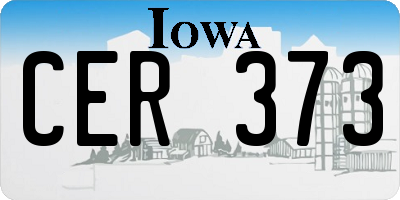 IA license plate CER373