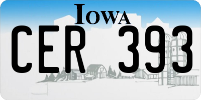 IA license plate CER393