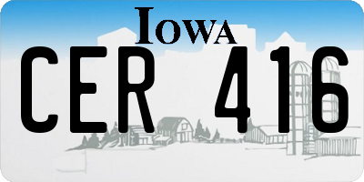 IA license plate CER416