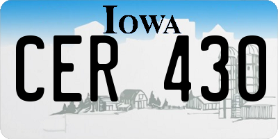 IA license plate CER430