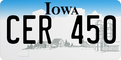 IA license plate CER450