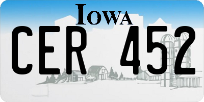 IA license plate CER452