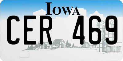 IA license plate CER469