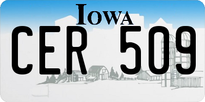 IA license plate CER509