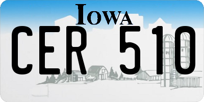 IA license plate CER510